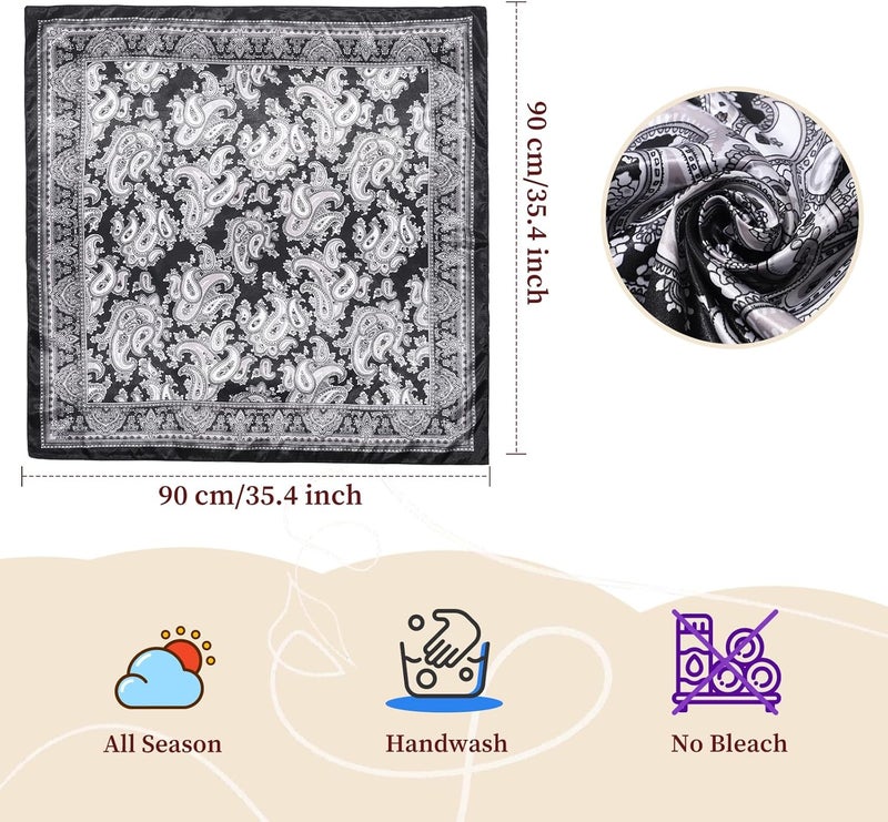 Molans 35 Inch Solid Color Wild Rag, Pure Cowboy Bandanas Oversize Western Neckerchief Bolo Head Scarf for Men Women - Image 3